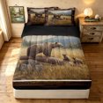 thumbnail image 2 of Manfei Jungle Bear Family Zipper Full Size Comforter Sets with Fitted Sheet and 2 Pillowcases, Woodland Animal Zipper Bedding Set, Brown, Black Reversible, 4pcs, 2 of 7