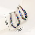thumbnail image 2 of Statement Earrings for Women Girls Huggie Dangle Drop Hoop Earring Rhinestone Crystal Post, 2 of 6