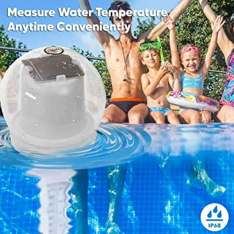 Jinyi Digital Solar Pool Thermometer Floating Pool Thermometer Electronic  Solar Thermometer Pool Spa Thermometer (1 Piece, White)