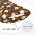 thumbnail image 3 of Logiee Flowers And Gnomes Bees Print Pillow Case,Throw Pillow Covers, Double Sided Plush Cushion Cover for Couch Sofa Bed, Only Pillowcase-14"x20", 3 of 6