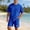 New-Blue, variant on PNTUTB Men's Two-Piece Set Solid-Color Crew-Neck Short-Sleeve T-Shirt with Pockets and Drawstring Shorts Casual Minimalist Loose Comfortable Stylish Set