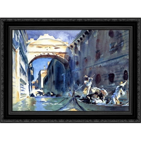 Bridge of Sighs 24x19 Black Ornate Wood Framed Canvas Art by Sargent, John Singer