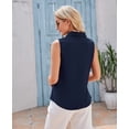 thumbnail image 4 of MINTLIMIT Women's Sleeveless Button Down Shirt Basic Solid Collared Work Blouse, 4 of 5