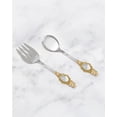 thumbnail image 3 of Yo Treasure Tiramisu Stella Luna Stainless Steel Gold Crystal Salad Server Set, Pack of 2, 3 of 4