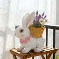 thumbnail image 5 of Resin Bunny Planter Simulated Rabbit Figurines with a Flower Basket on Back Cute Animal Sculpture Succulent Planter Flower Pots for Home Garden Small Plants, 5 of 7