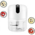 thumbnail image 4 of Electric Mini Garlic Chopper, Rechargeable and Portable Processor with Stainless Steel Blades, High Powered Mincer for Chopping Garlic, Ginger, Chili, Minced Meat, Onion, Etc Kitchen Tools, White, 4 of 8