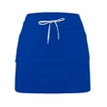 thumbnail image 6 of Blue Women's Shorts, Women'S Fashionable Casual Sports Casual Skirt With Pocket Drawstring Solid Color Mid Waist Skirt Pants,Women's Shorts 3XL, 6 of 6