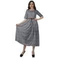 thumbnail image 1 of Moomaya Robe Midi Imprimée pour Femmes Manches Courtes Décontractée pour le Travail, 1 of 4