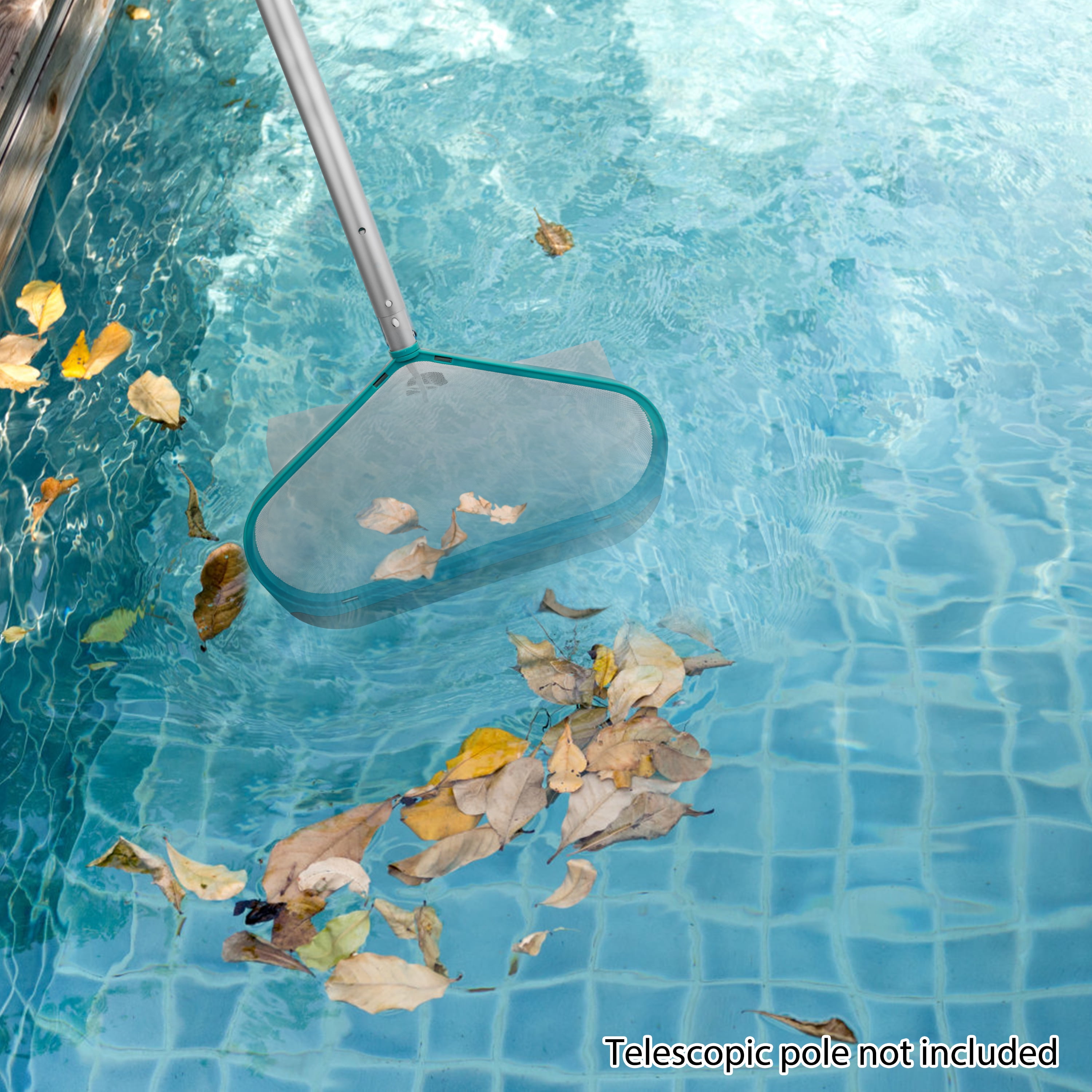 Mainstays Pool Leaf Rake with Aluminum Handle & Tab