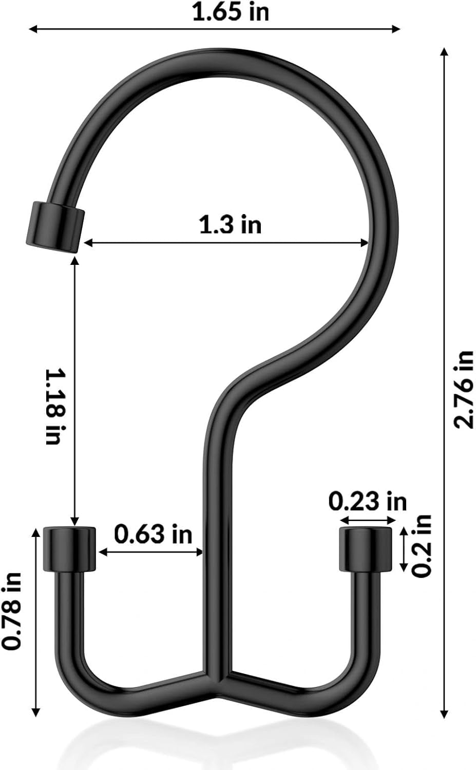 MKEUDQ-Shower Curtain Hooks, Shower Curtain Rings, Durable Black Shower Curtain Hooks Rust Proof, Shower Rings for Curtain, Double Glide Shower Hooks for Shower Curtain, Black, 24 Pack-Cylinders