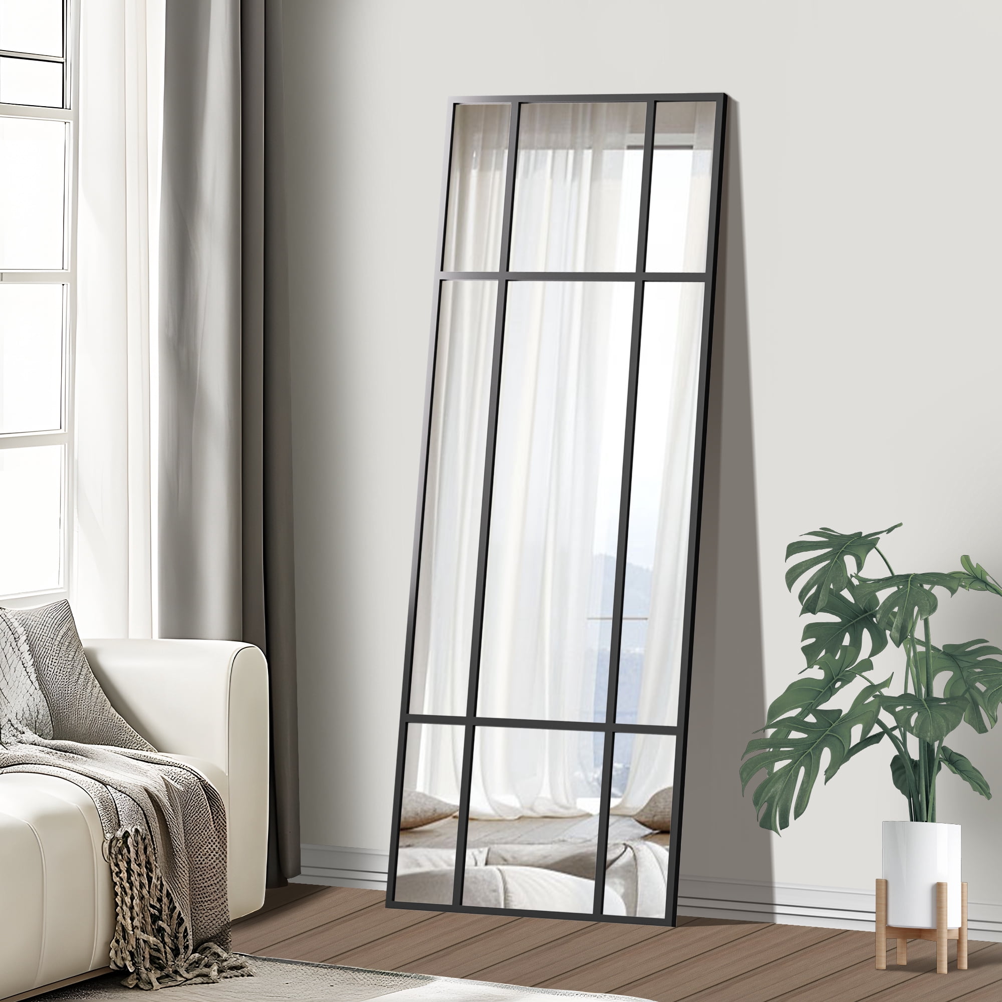 63"x24" Rectangle Wall Mirror Window Mirror Full Mirror,Black