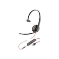 thumbnail image 1 of Plantronics Blackwire C3215 Auriculares - Mono - Negro - Miniteléfono USB tipo A - Con cable - 20 Hz - 20 kHz - Sobre la cabeza - Monoaural - Supraaural - Micrófono con cancelación de ruido (209746-22, 1 of 1