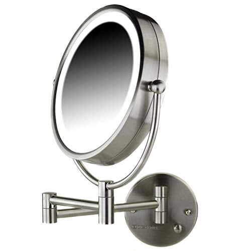 Ovente Lighted Wall Mount Mirror 8 5, Lighted Makeup Mirror Wall Mounted Hardwired