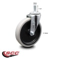 thumbnail image 2 of 5 Inch Thermoplastic Rubber Wheel 12mm Threaded Stem Caster Service Caster, 2 of 2