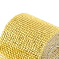 thumbnail image 4 of ZEONHAK 3 Roll 4.7 Inch x 10 Yard Diamond Mesh Ribbon Roll, 24 Row Gold Crystal Rhinestone Ribbon Warp for Wedding, 4 of 6