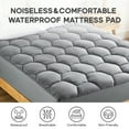thumbnail image 3 of Sonive Mattress Pad Waterproof Ultra Fluffy Soft Breathable Noiseless Quilted Fitted Mattress Protector Premuim Alternative Filling Topper Deep Pocket up to 21" (Grey, Cal King), 3 of 7