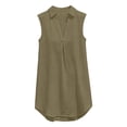 thumbnail image 6 of Hurxie Womens Sleeveless Swimsuit Coverup V Neck Bathing Suit Cover Ups Summer Swimwear Bikini Beach Cover Up Dress Army Green,S, 6 of 7