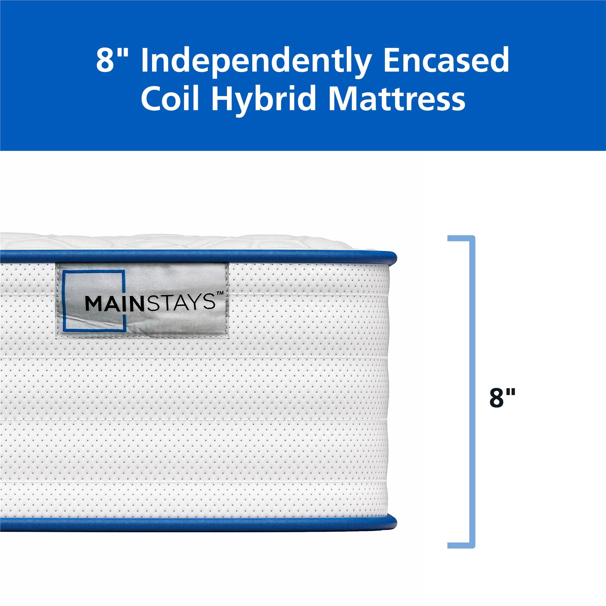 Mainstays 8" Pocket Spring Hybrid Bed Mattress in a Box, Medium Firm Twin