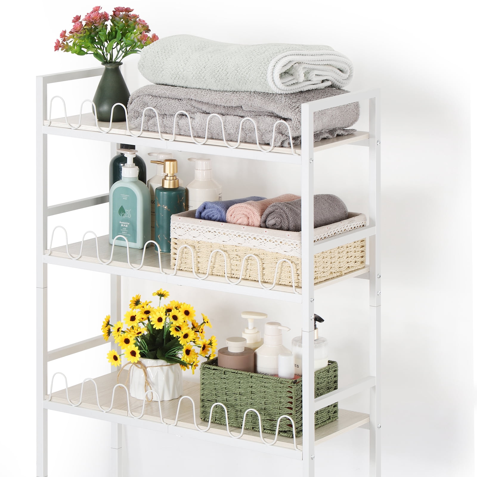 3-Tier Over The Toilet Storage Shelves Rack Heavy Duty Bathroom Organizer Metal