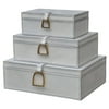 ELK Lighting Nested White Leather and Brass Boxes