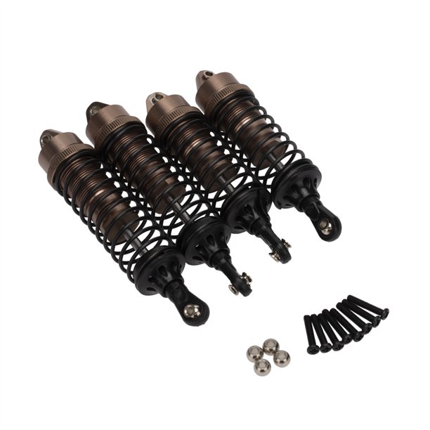 RC Metal Automóviles Amortiguador Amortiguador Portátil Decorativo Damper Modificado Reemplazo Reemplazo para Traxxas Slash 4x4 Coche Gris oscuro 4 piezas Advancent FN000855-04
