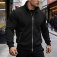 thumbnail image 2 of Bxsruta Mens Full Zip Athletic Jacket Stand Collar Workout Track Jacket Quilted Casual Outerwear, 2 of 8