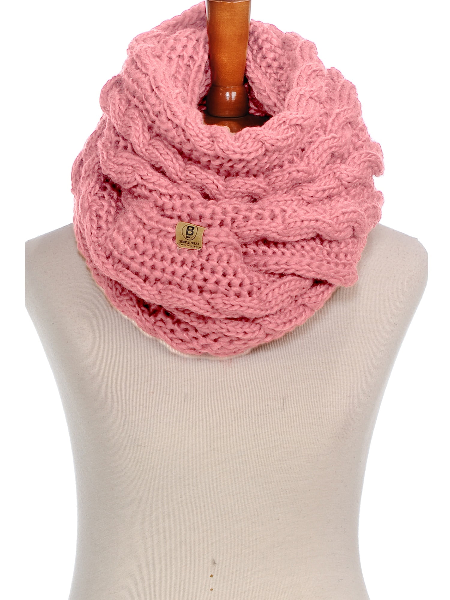 Chunky knit wool infinity scarf and mittens set women pink winter matching cowl infinty scarf snood neckwarmer mittens combo infinity loop