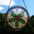 thumbnail image 2 of Holly & Berries Stained Glass Suncatcher Window Hanging – Unique Window Hanging Gift for Boy, Girl, Family & Friends, Customizable Christmas Tree Decoration Christmas 2025 TCT1BC, 2 of 5