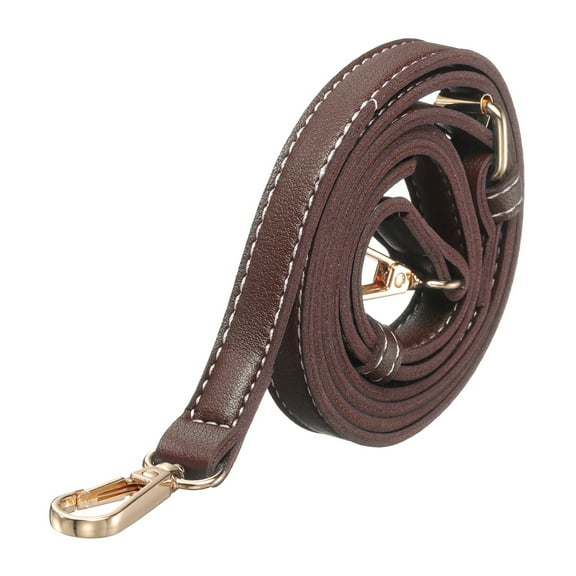 Leather Purse Straps [1Pcs] - 51.2 Inch Adjustable Straps Replacement for Handbags Use for Purse & Crossbody Bag & Handbag - [Dark Brown & Gold]
