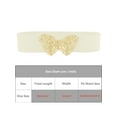 thumbnail image 4 of Women's Golden Butterfly Stretchy Belts, Vintage Elegant Elastic Waistband for Dress Coat 65x5cm/25.6x2.0" Cream, 4 of 6
