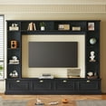 thumbnail image 3 of Harper & Bright Designs Wall Unit Entertainment Center with Bridge and Storage Bookshelves for 78'' TV, Modern TV Console with Cabinets and Open Shelves for Living Room, Black, 3 of 17