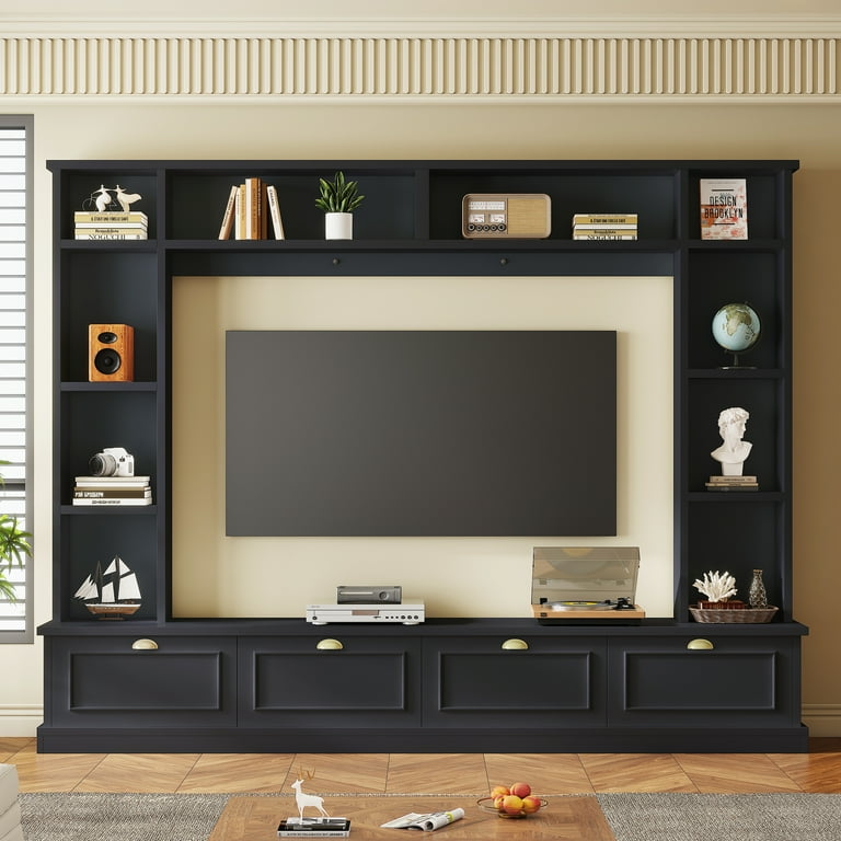 Adam Home Design Oak Floating TV Stand – 71 Inch Wall Mounted Media Console, For TVs Up To 85 Inches, Oak Finish