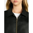 thumbnail image 5 of No Boundaries Relaxed Fit Faux Leather Jacket, Women's XXS-XXL, 5 of 6
