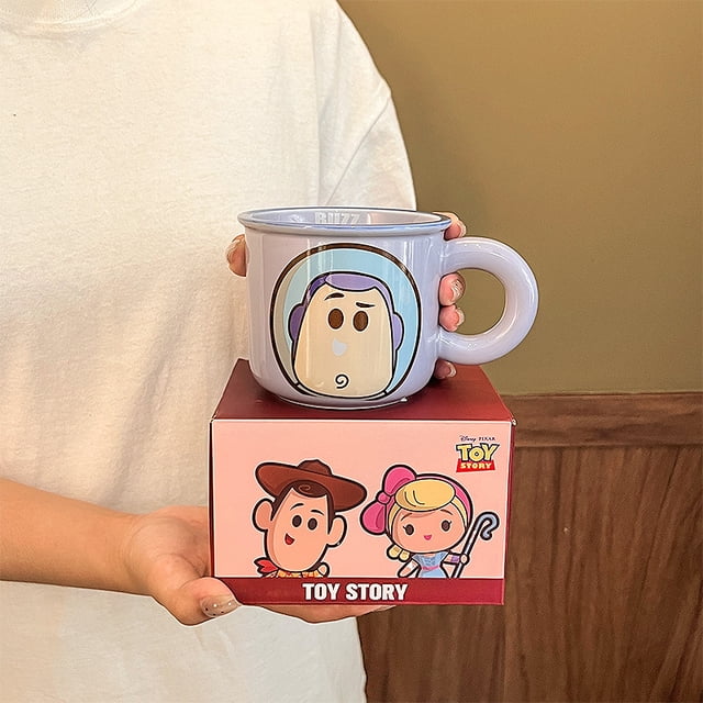 Taza de Toy Story, taza de cerámica para beber, taza de desayuno Buzz Lightyear para niños, taza de pareja, taza de agua para el hogar