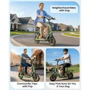 MIHOVER 550W Pet Friendly Electric Scooter with Seat for Small Dogs, 12 Electric Scooters for Adults, Dual Shock Absorbers 25 Miles Range, UL2272 Certified-Cyan
