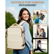 Lightweight Backpack Women, Men Carry On Backpack,Hiking Backpack Waterproof Outdoor Sports Casual Daypack Airplane Approved Backpack Student School Bag Beige Brown
