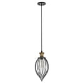 thumbnail image 1 of Aspen Creative Oil Rubbed Bronze 61049, 1 Hanging Mini Pendant Ceiling Light, 7" Wide, Transitional Design Finish, with Metal Wire Shade, Wid, 1 of 5