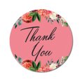 thumbnail image 1 of Darling Souvenir Lot de 45 Pcs Bordure Florale Chrysanthème Ronde Autocollants Merci Rose-1.6 Pouces, 1 of 4