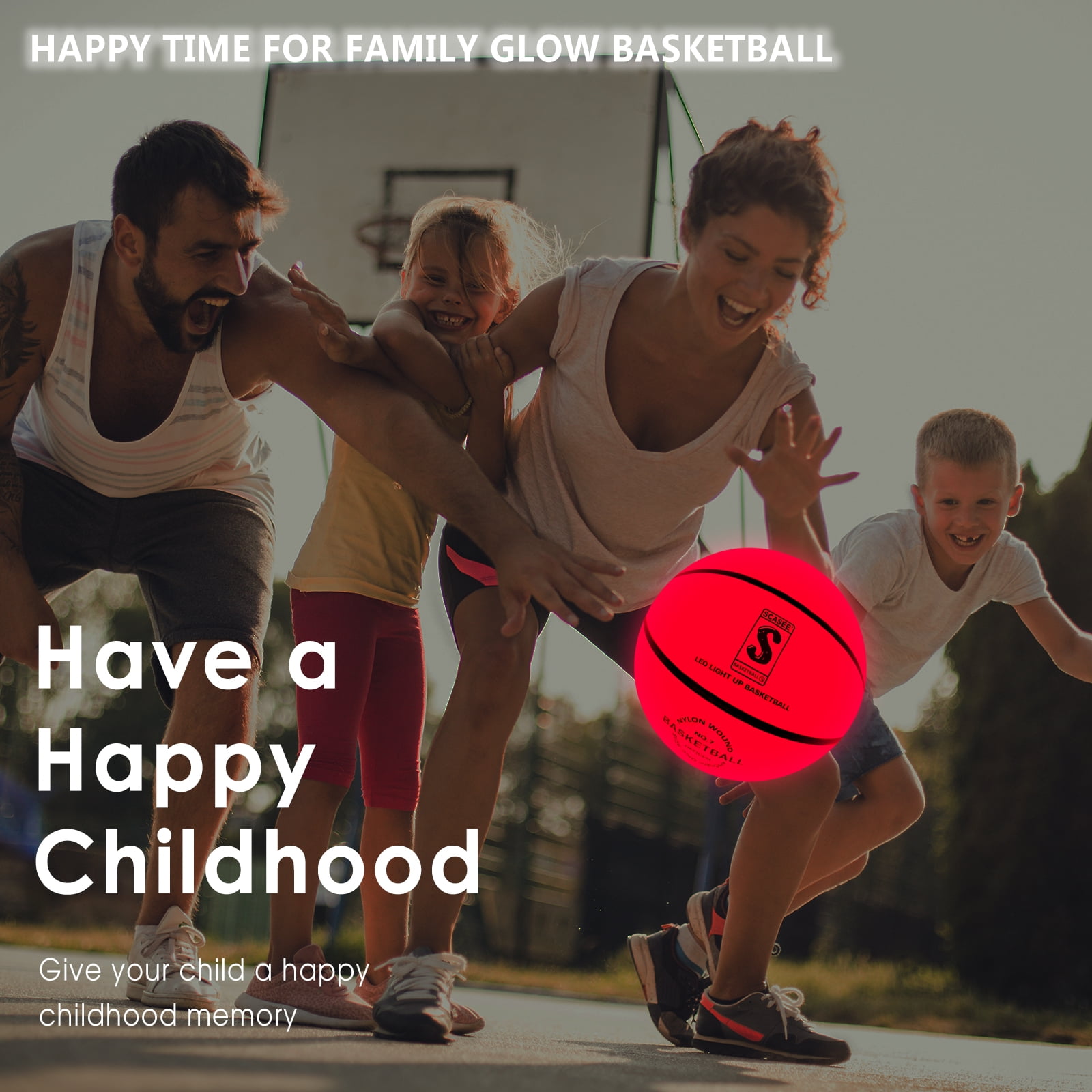 Light Up Basketball Night Light - Official Size 7 - Waterproof Glow Basketball with Two High Bright LEDs Perfect Glow in The Dark,Official Size& Weight with Pump for Man Teen Boy for Gift Toys