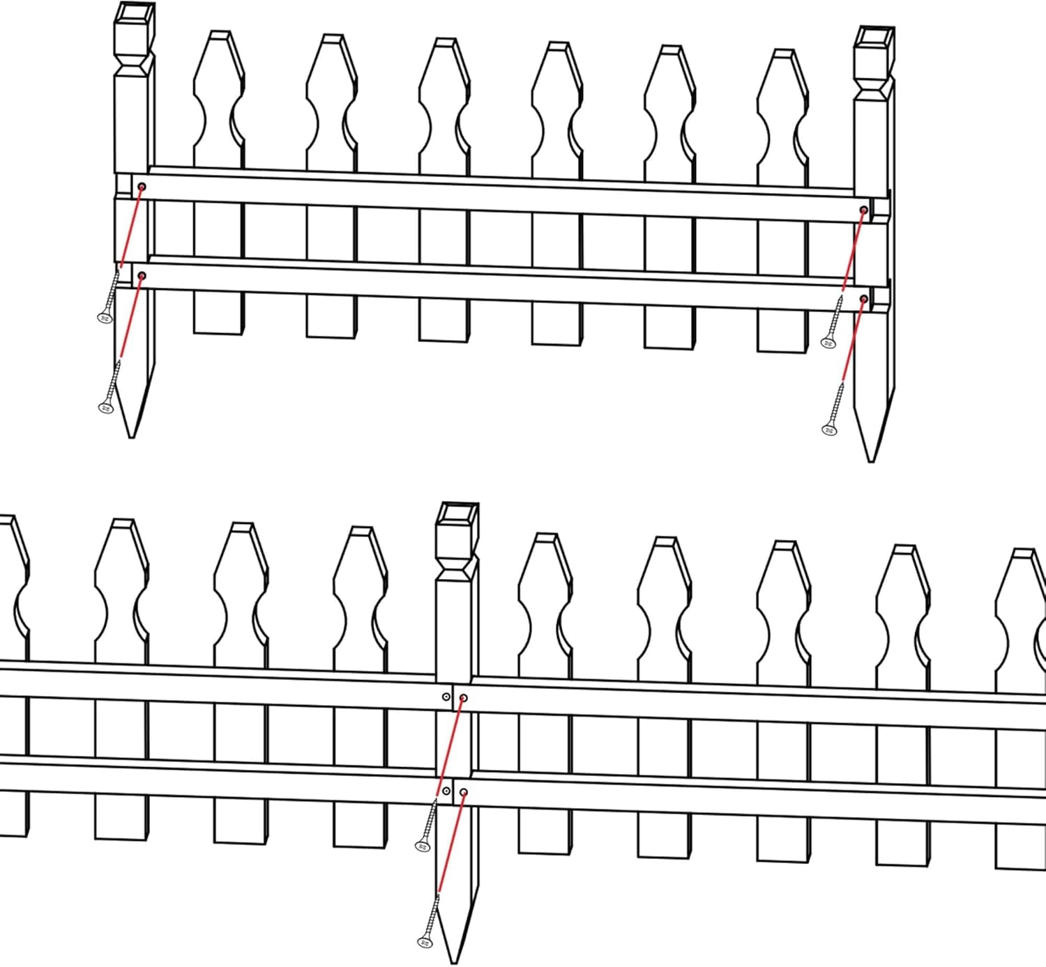 WLTER Decorative Garden Fence-Landscape Wood Picket Fencing Ornamental Panel Border Edging Patio Flower Garden Bed Pool Fences Outdoor,Light Brown- 355 in