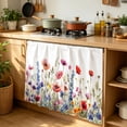 thumbnail image 6 of Pastoral Spring Floral Cabinet Curtain 35"Wx35"L,Dustproof Under Sink Skirt with Self Adhesive Tape,Elegant Summer Flower Botanical Cabinet Curtain Cover for Kitchen Sink,Bathroom Vanity,Laundry Room, 6 of 9