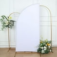 thumbnail image 4 of Balsa Circle 6x3 feet Matte White Fitted Spandex Half Moon Wedding Arch Backdrop Stand Cover Party Events Decorations, 4 of 8
