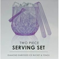 Diamond Embossed Ice Bucket & Tong Set