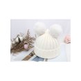 thumbnail image 4 of Kids Pom Pom Hat Fleece Girls Winter Beanie Hat Kids Beanie Hat, Pink, 4 of 4