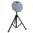 thumbnail image 1 of Professional 8inch Drum Practice Pad With Folding Adjustable Stand Gray--, 1 of 3