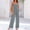 Gray, variant on ZZwxWA Summer Rompers for Women 2025 Women Casual Loose Jumpsuit Sleeveless Wide Leg Trouser Jumpsuit with Pockets Jumpsuits for Women Online Shopping