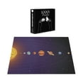 thumbnail image 3 of Ambesonne Astronomy Jigsaw Puzzle Durable Cardboard, Solar System Cartoon Sun, 1000 pcs, Indigo and Multicolor, 3 of 5