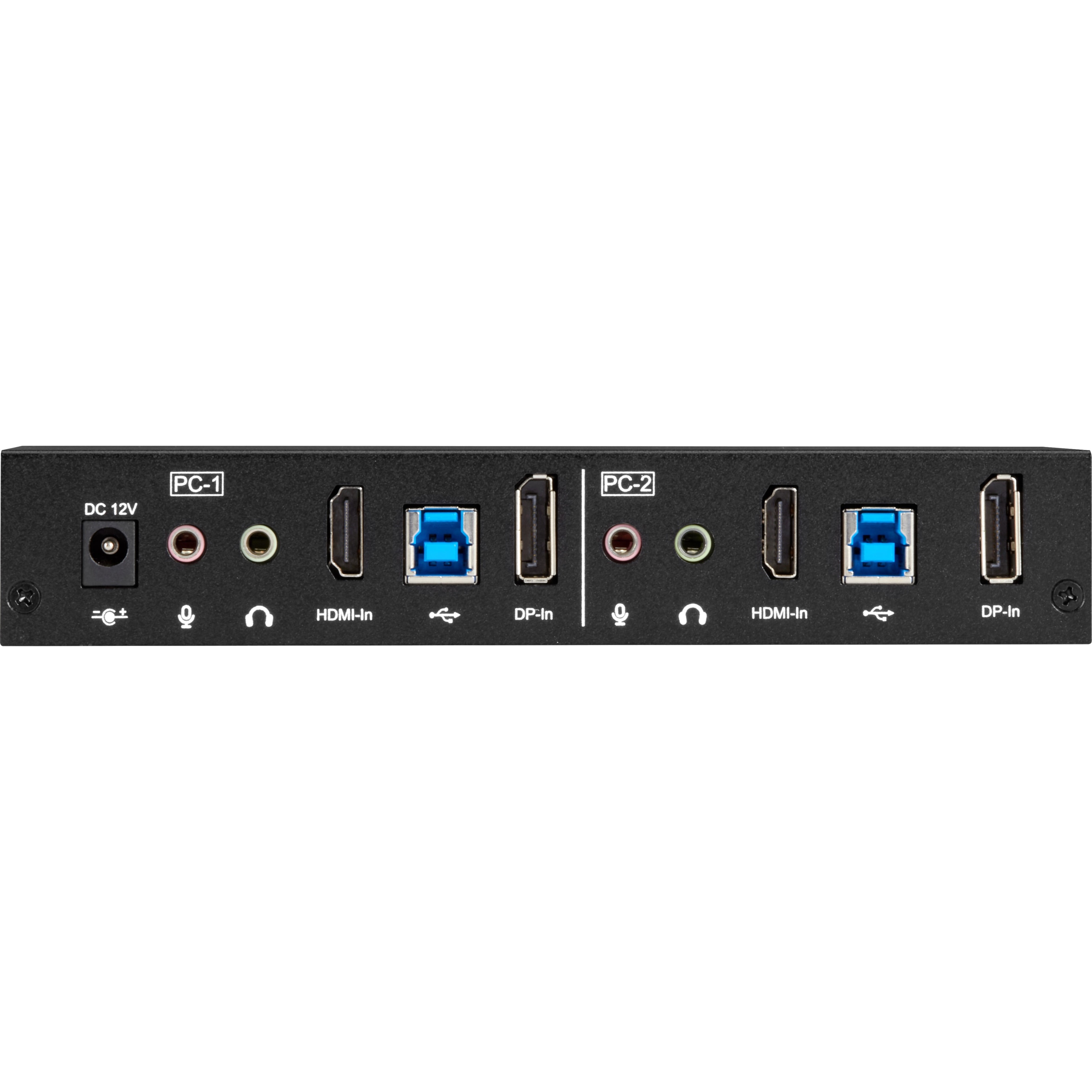 Black Box KVD200-2H KVM Switch Dual Monitor - UHD 4K 60, Dual-Head, HDMI, USB 3.2 Gen 1, USB Type C, Audio, 2-Port