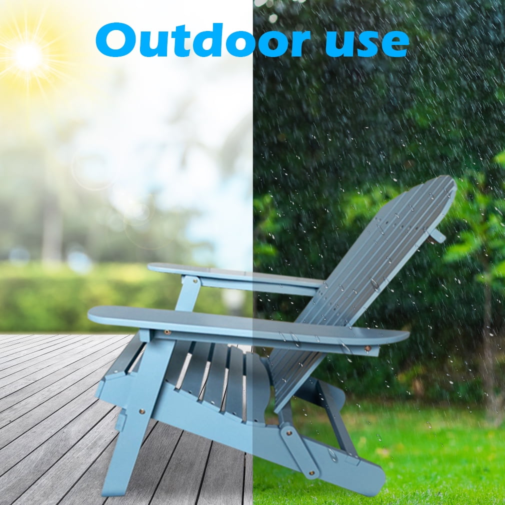 Adirondack Chair Outdoor Folding Wooden Adirondack Lounger Chair Patio Chair Lawn Chair for Adults, Turquoise, Blue