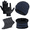 C-Navy blue, variant on Loritta 5 Pcs Winter Beanie Hat Scarf Touchscreen Gloves Set with Wool Socks for Men Women Navy blue